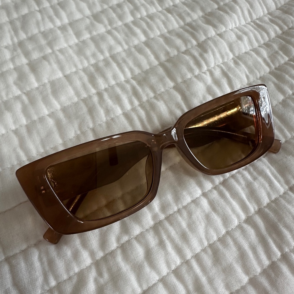 Brown Rectangular Sunglasses